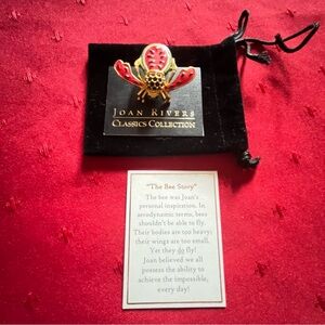 VINTAGE JOAN RIVERS WATERMELON BUMBLEBEE PIN / BROOCH